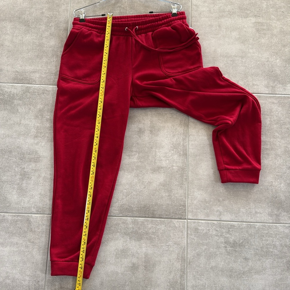 NWT Rae Dunn Women's CHEER Red Sweatshirt- Preowned Rae Dunn Red Joggers Set- L - Picture 16 of 16